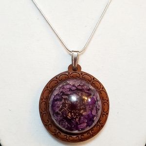 Zinnia flower pendant